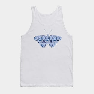 Butterflies, Flowers, Plants and Mushrooms Blue Tones Tank Top